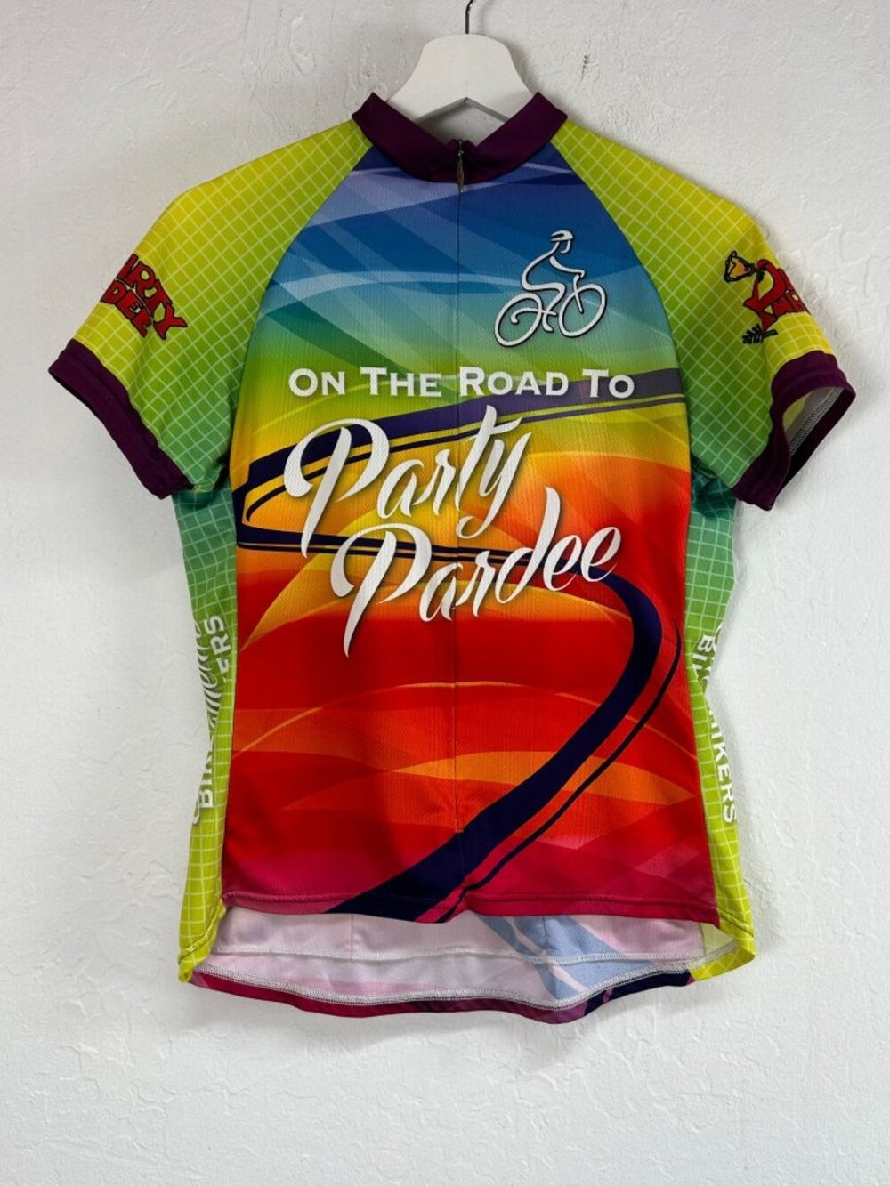 Voler Womens On The Road To Party Pardee Cycling Jersey Top Medium Rainbow USA